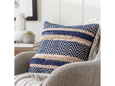 Labrador Navy Diamond Chevron Throw Pillow - Ornate Home