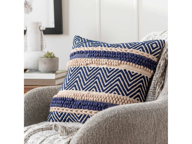 Labrador Navy Diamond Chevron Throw Pillow - Ornate Home