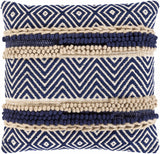 Labrador Navy Diamond Chevron Throw Pillow - Ornate Home