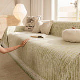 Lace Trim Pom Pom Tassel Edge Slipcover, Durable Furniture Cover for Pets Couch Sofa - Ornate Home