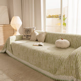 Lace Trim Pom Pom Tassel Edge Slipcover, Durable Furniture Cover for Pets Couch Sofa - Ornate Home