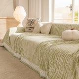 Lace Trim Pom Pom Tassel Edge Slipcover, Durable Furniture Cover for Pets Couch Sofa - Ornate Home