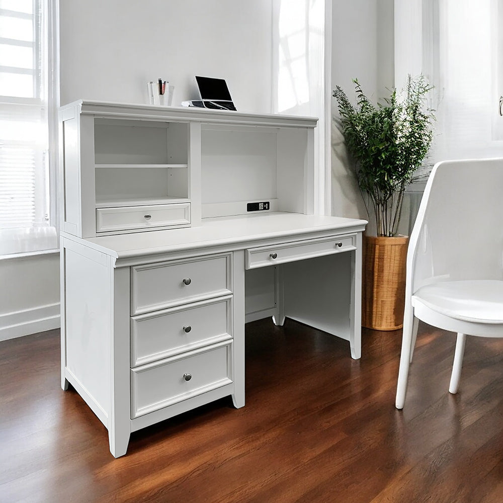 Lacey White Computer Desk - Ornate Home