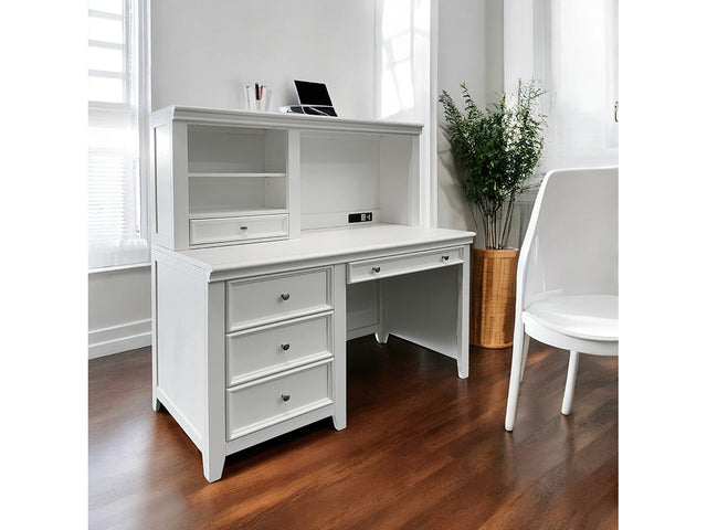 Lacey White Computer Hutch - Ornate Home