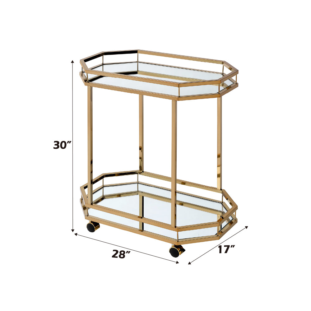 Lacole Champagne & Mirror Serving Cart - Ornate Home
