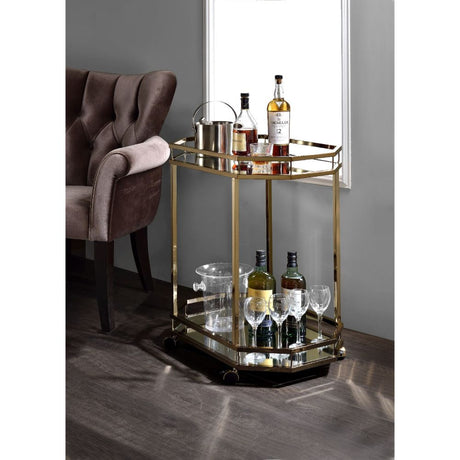 Lacole Champagne & Mirror Serving Cart - Ornate Home