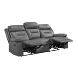 Laconia Dark Gray Double Reclining Sofa - Ornate Home