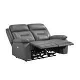 Laconia Dark Gray Power Double Reclining Loveseat - Ornate Home