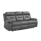 Laconia Dark Gray Power Double Reclining Sofa - Ornate Home
