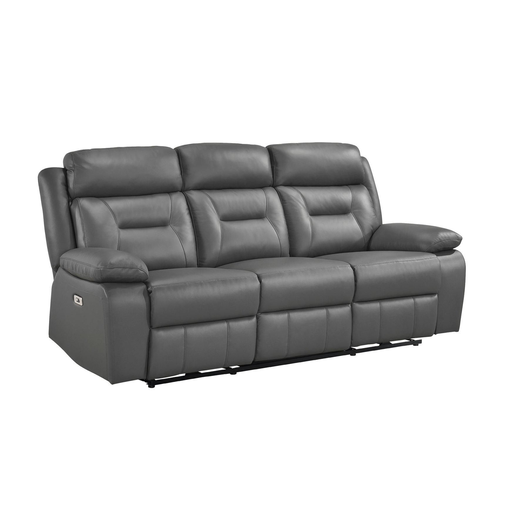 Laconia Dark Gray Power Double Reclining Sofa - Ornate Home