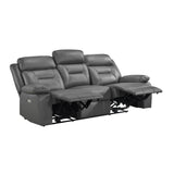 Laconia Dark Gray Power Double Reclining Sofa - Ornate Home