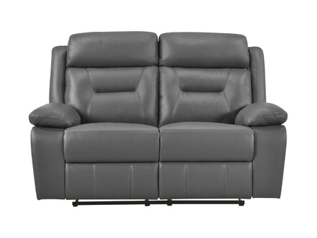 Laconia Dark Gray Reclining Loveseat - Ornate Home