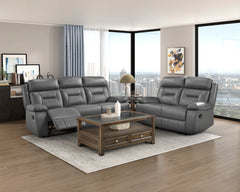 Laconia Dark Gray Reclining Loveseat - Ornate Home