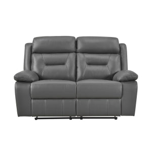 Laconia Dark Gray Reclining Loveseat - Ornate Home