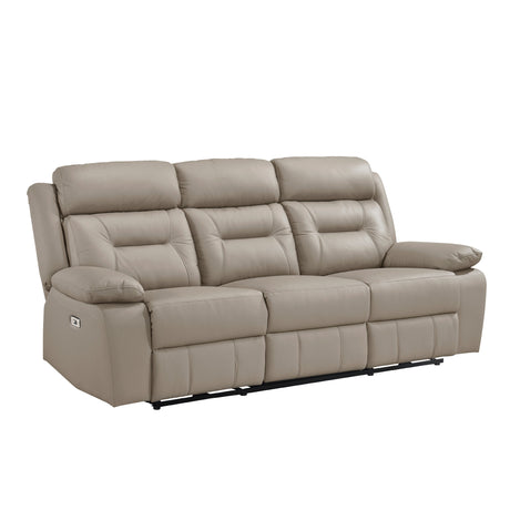 Laconia Latte Power Double Reclining Sofa - Ornate Home