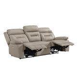 Laconia Latte Power Double Reclining Sofa - Ornate Home