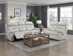 Laconia Silver Double Reclining Sofa - Ornate Home