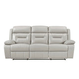 Laconia Silver Double Reclining Sofa - Ornate Home