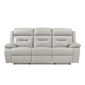 Laconia Silver Double Reclining Sofa - Ornate Home