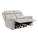 Laconia Silver Power Double Reclining Loveseat - Ornate Home