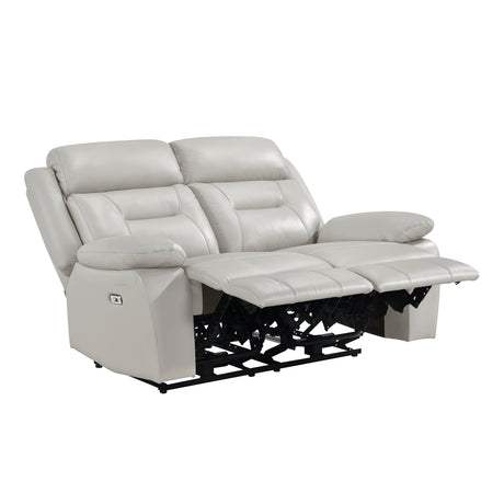 Laconia Silver Power Double Reclining Loveseat - Ornate Home