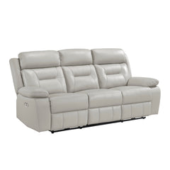 Laconia Silver Power Double Reclining Sofa - Ornate Home