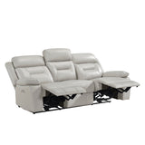 Laconia Silver Power Double Reclining Sofa - Ornate Home