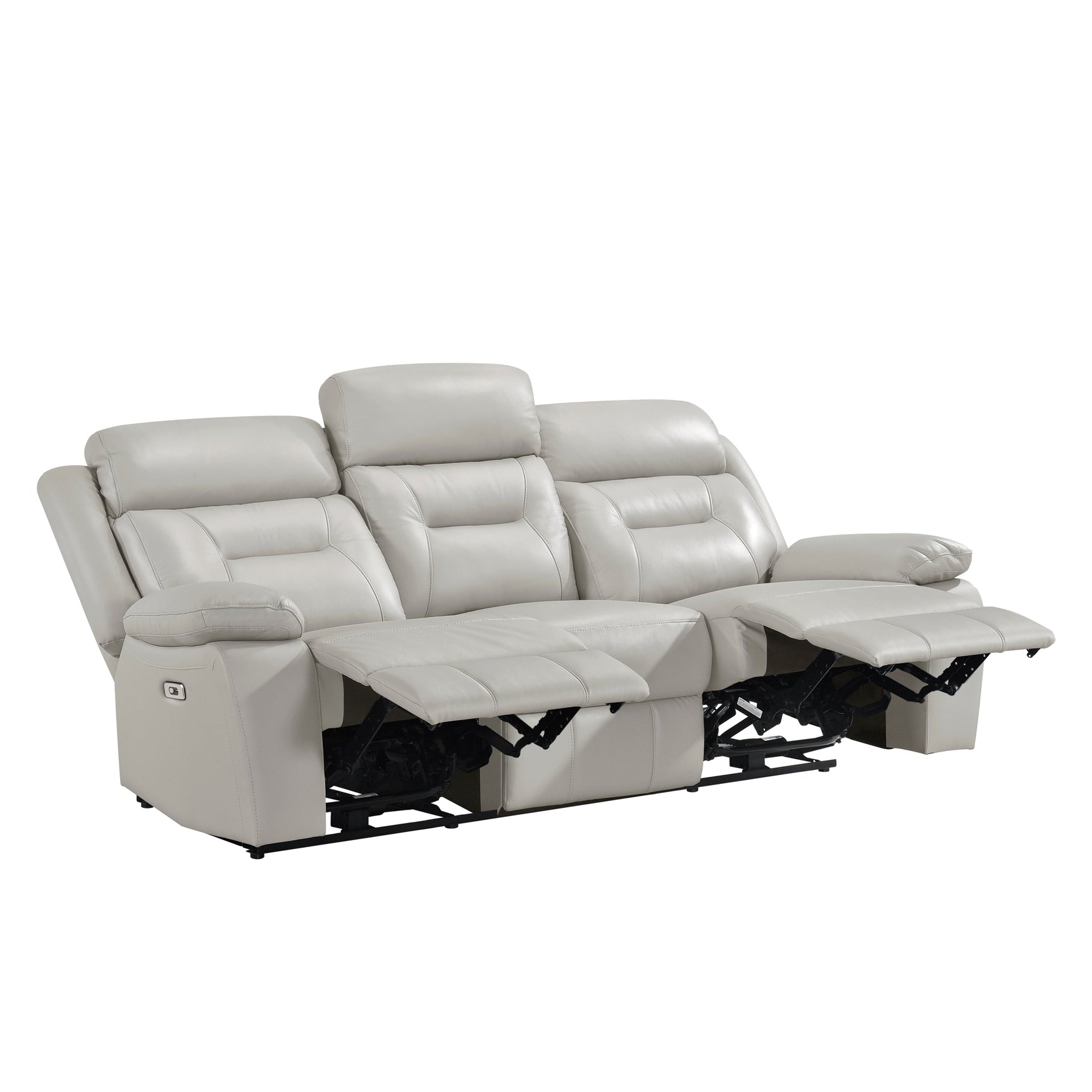 Laconia Silver Power Double Reclining Sofa - Ornate Home