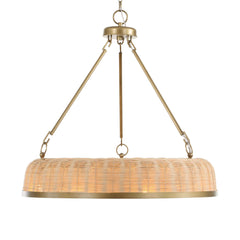 Ladakh Brass 9 Light Round Wicker Pendant - Ornate Home