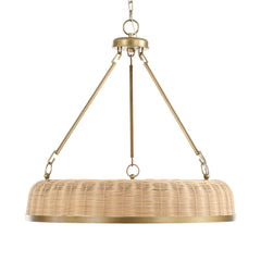 Ladakh Brass 9 Light Round Wicker Pendant - Ornate Home