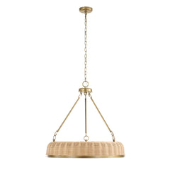 Ladakh Brass 9 Light Round Wicker Pendant - Ornate Home