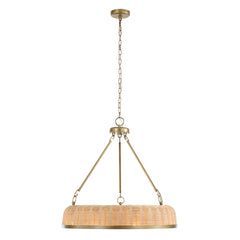 Ladakh Brass 9 Light Round Wicker Pendant - Ornate Home