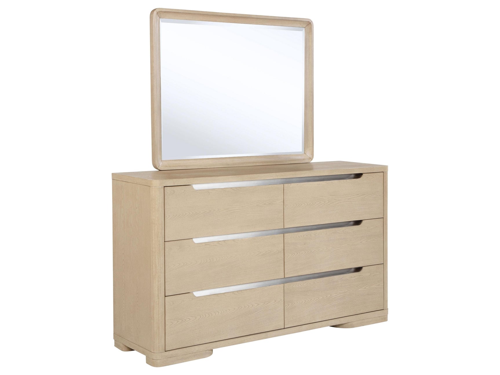 Ladera Light Elm 6-drawer Bedroom Dresser and Mirror - Ornate Home