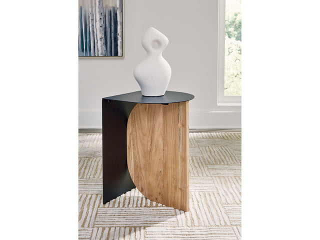 Ladgate Black/Natural Accent Table - Ornate Home