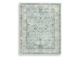 Ladstoney Teal/Beige/Ochre Memory Foam Large Rug (Online Special Price) - Ornate Home