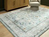 Ladstoney Teal/Beige/Ochre Memory Foam Large Rug (Online Special Price) - Ornate Home