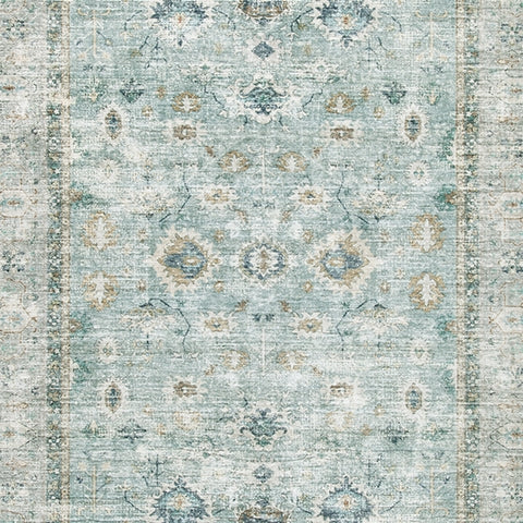 Ladstoney Teal/Beige/Ochre Memory Foam Large Rug (Online Special Price) - Ornate Home