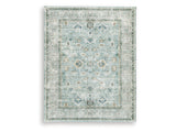 Ladstoney Teal/Beige/Ochre Memory Foam Large Rug - Ornate Home