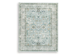 Ladstoney Teal/Beige/Ochre Memory Foam Large Rug - Ornate Home