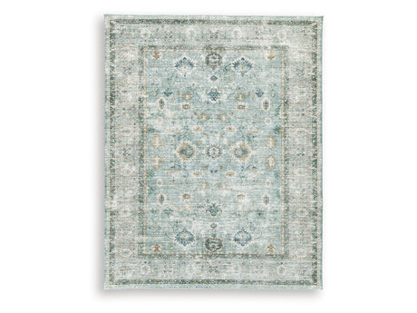 Ladstoney Teal/Beige/Ochre Memory Foam Large Rug - Ornate Home