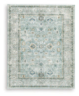 Ladstoney Teal/Beige/Ochre Memory Foam Large Rug - Ornate Home