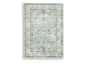Ladstoney Teal/Beige/Ochre Memory Foam Medium Rug - Ornate Home