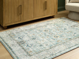 Ladstoney Teal/Beige/Ochre Memory Foam Medium Rug - Ornate Home