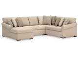 LadyMae Twill 4-Piece Sectional with Left Chaise - Ornate Home