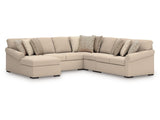 LadyMae Twill 5-Piece Sectional with Left Chaise (Online Special Price) - Ornate Home