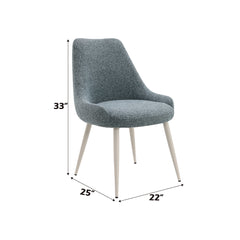 Laela Light Blue Boucle & White Side Chair (Set of 2) - Ornate Home