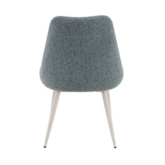 Laela Light Blue Boucle & White Side Chair (Set of 2) - Ornate Home