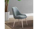 Laela Light Blue Boucle & White Side Chair (Set of 2) - Ornate Home