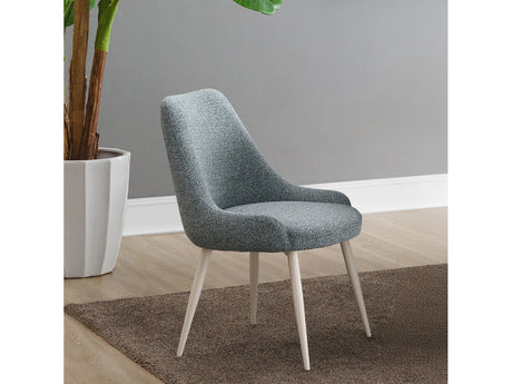 Laela Light Blue Boucle & White Side Chair (Set of 2) - Ornate Home