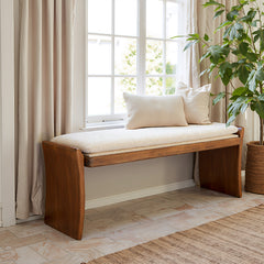 Lafa Beige Bench - Ornate Home